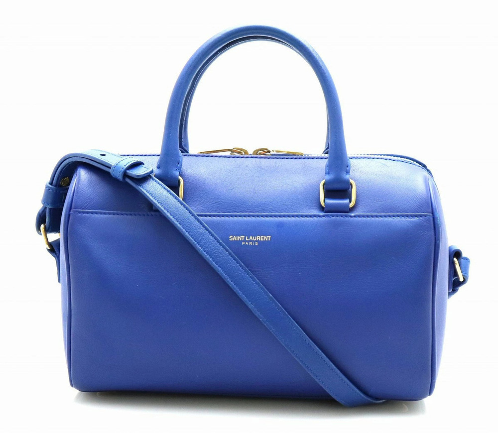 Saint Laurent Yves YSL Yves Shoulder Bag Handbag Leather Blue